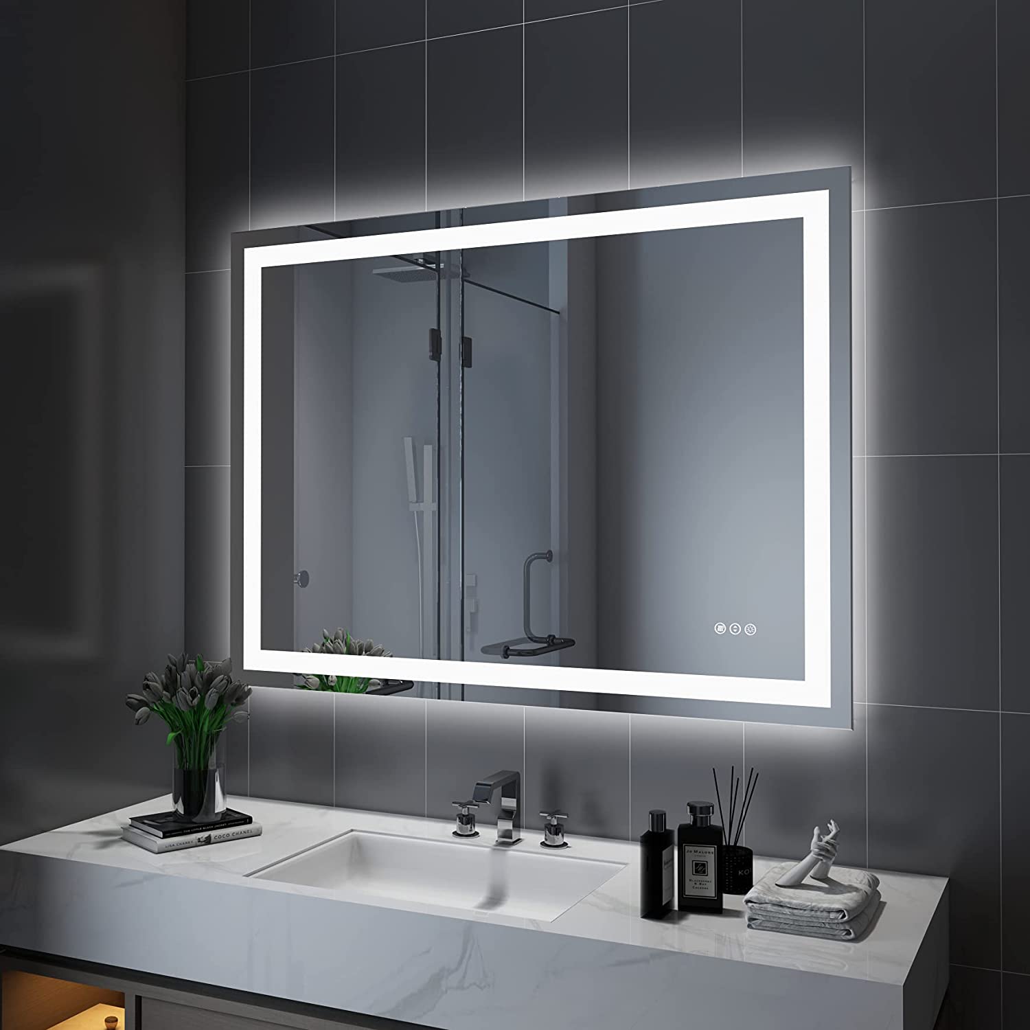 LED Mirror with Front & Backlit 48"x32"