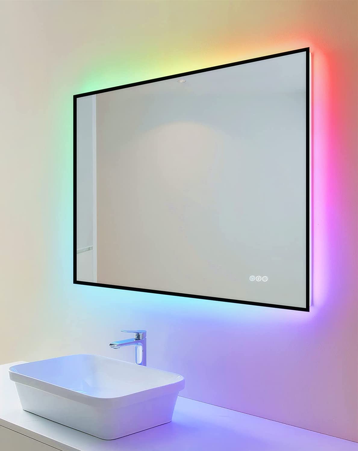 Amorho LED Bathroom Mirror with RGB Backlit, 40"x32"