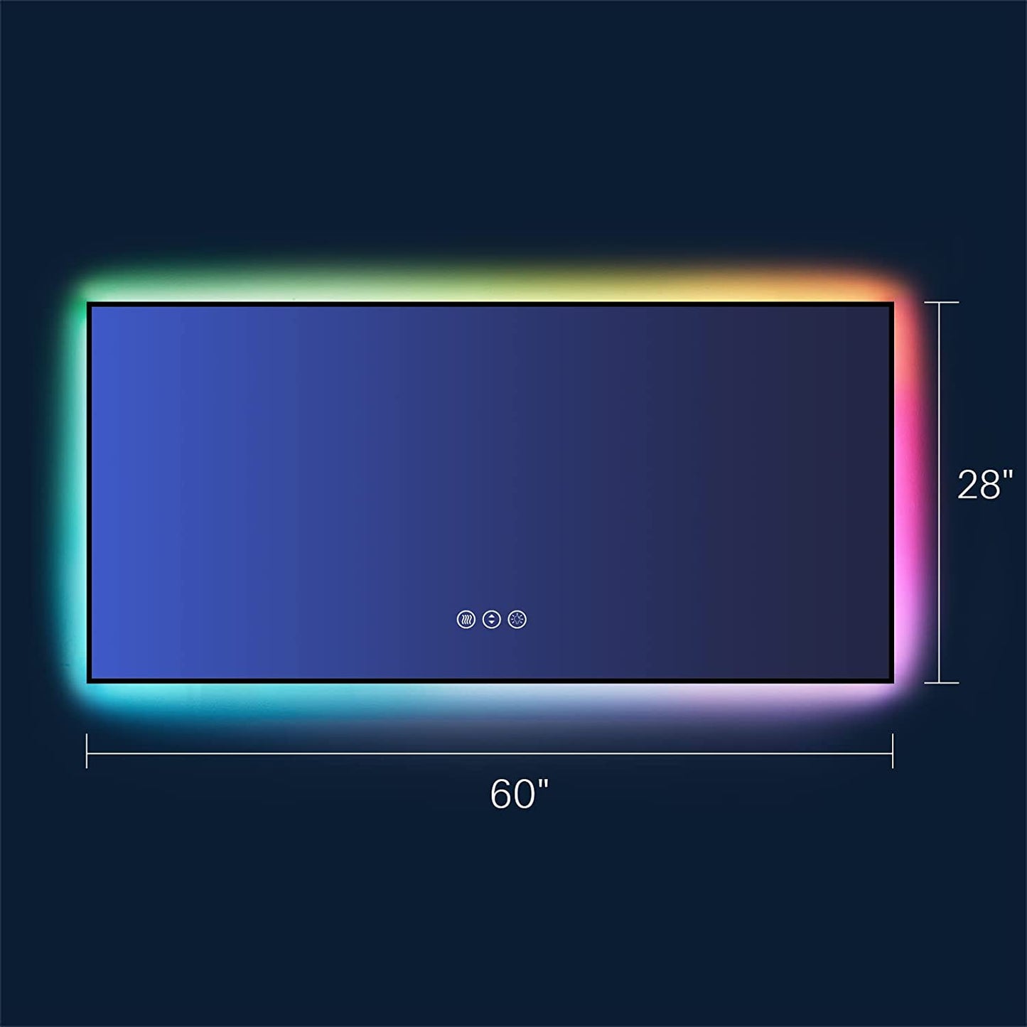 Amorho LED Bathroom Mirror with RGB Backlit, 60"x28"