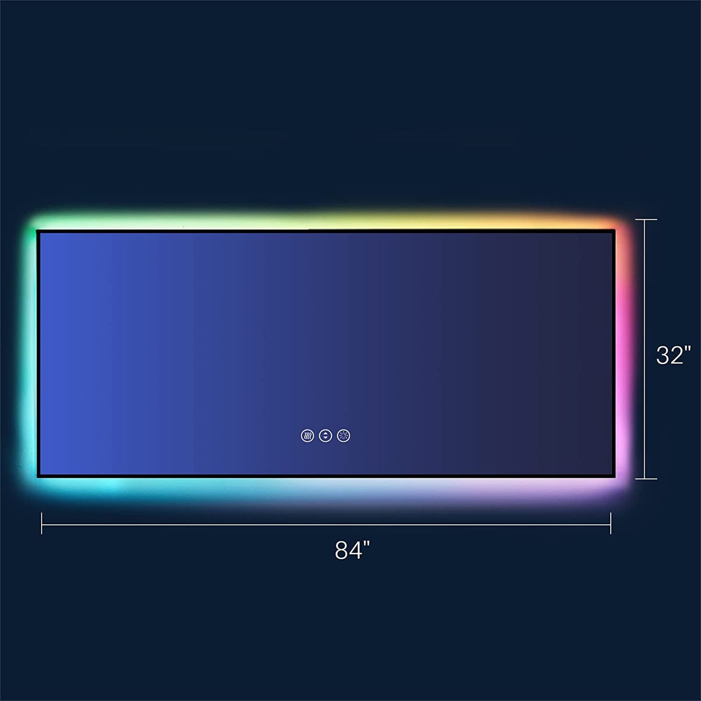 Amorho LED Bathroom Mirror with RGB Backlit, 84"x32"