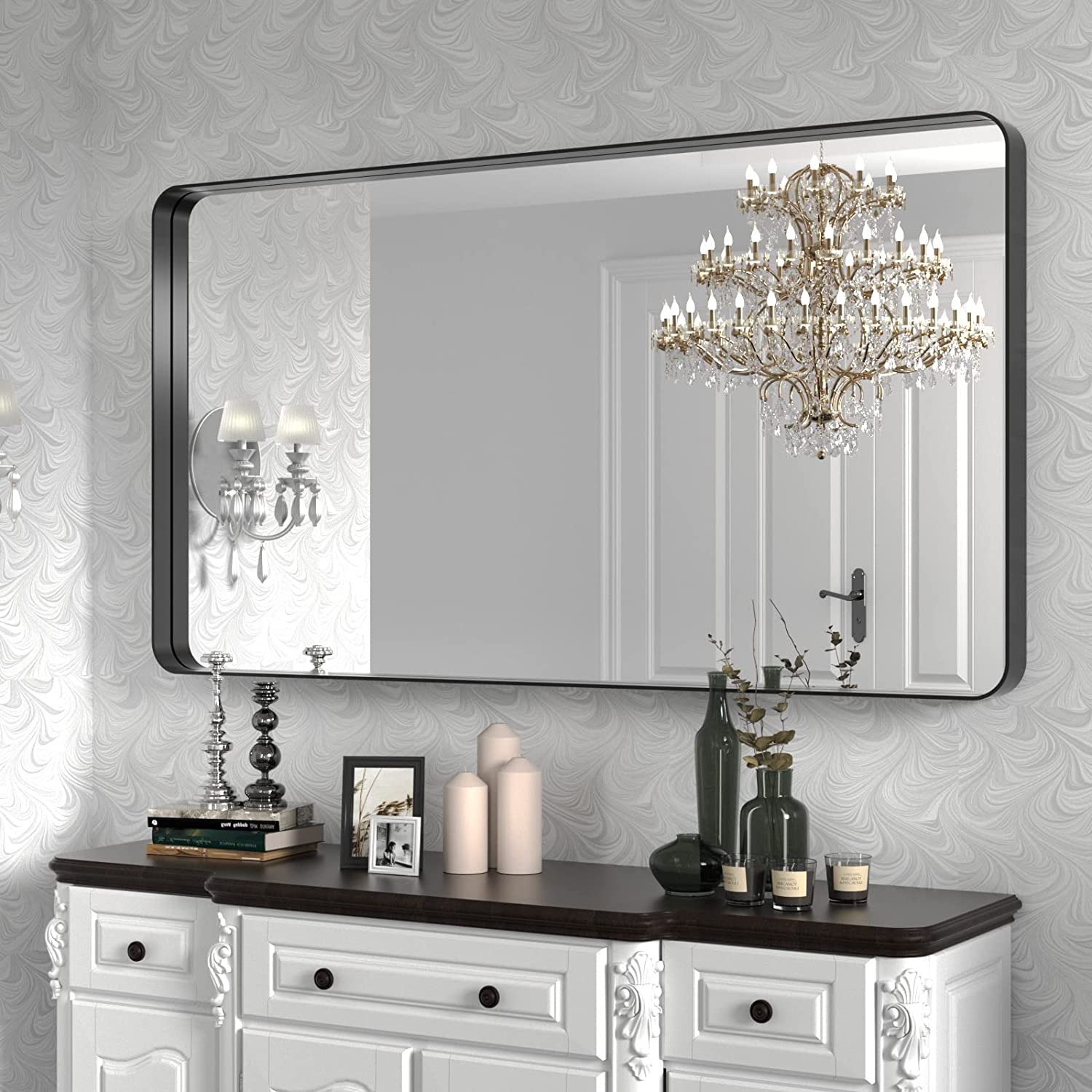 Black Frame Mirror 55" x 30''